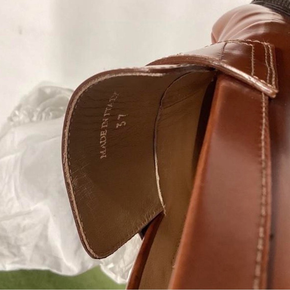 Brown Leather Tabi Loafers - Picture 3 of 4
